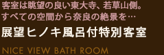 展望ヒノキ風呂付特別客室