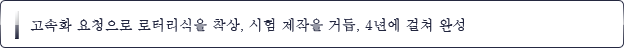 고속화 요청으로 로터리식을 착상, 시험 제작을 거듭, 4년에 걸쳐 완성